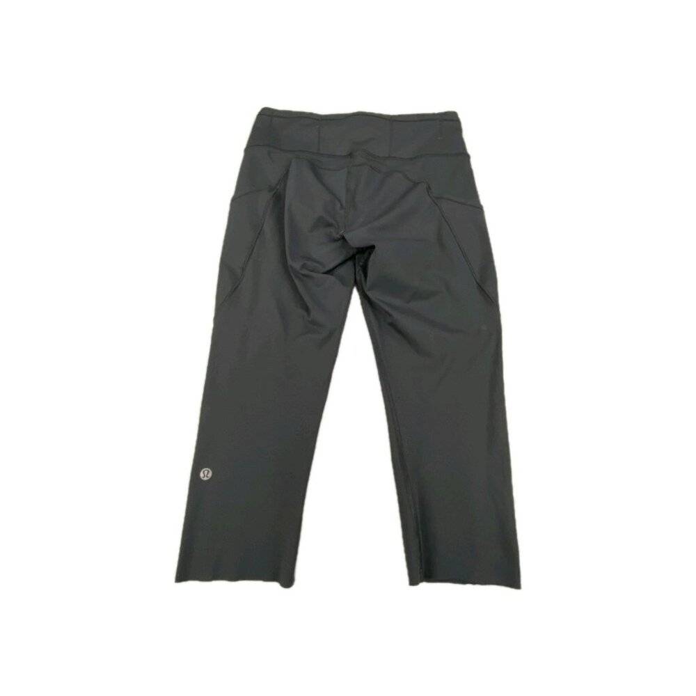 Lululemon Fast Free Crop II Nulux Pants Womens 10 Black Sweat Wicking Running - Picture 2 of 11